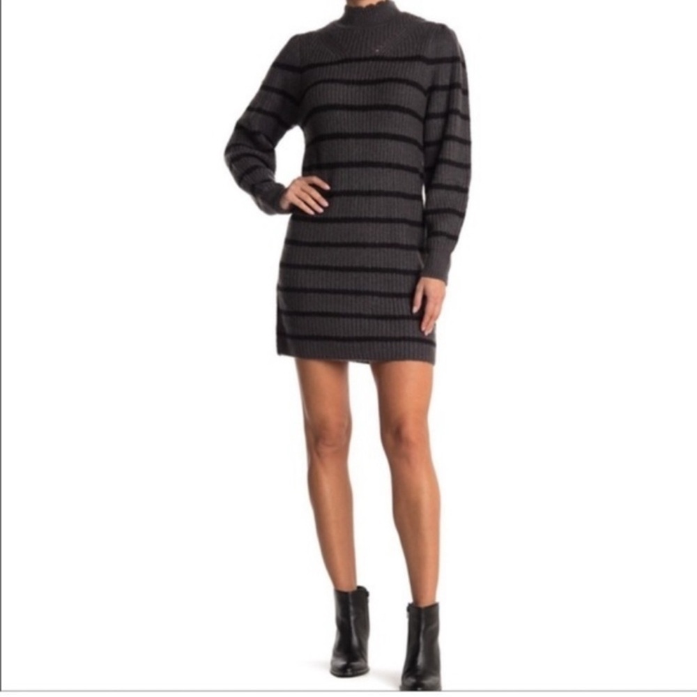 RD Style Lattice Stripe‎ Scalloped Mock Neck Sweater Dress size M NWOT